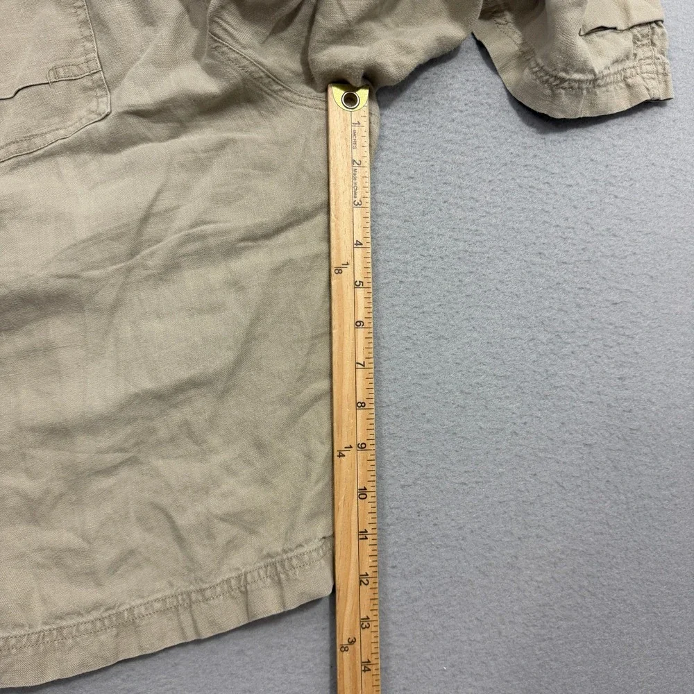 Vintage Banana Republic Cargo Shorts Mens 34 Khaki 100% Linen Casual Utility y2k